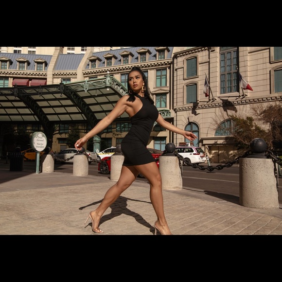 Nude Ribbed Mini Dress - Picture 5 of 5